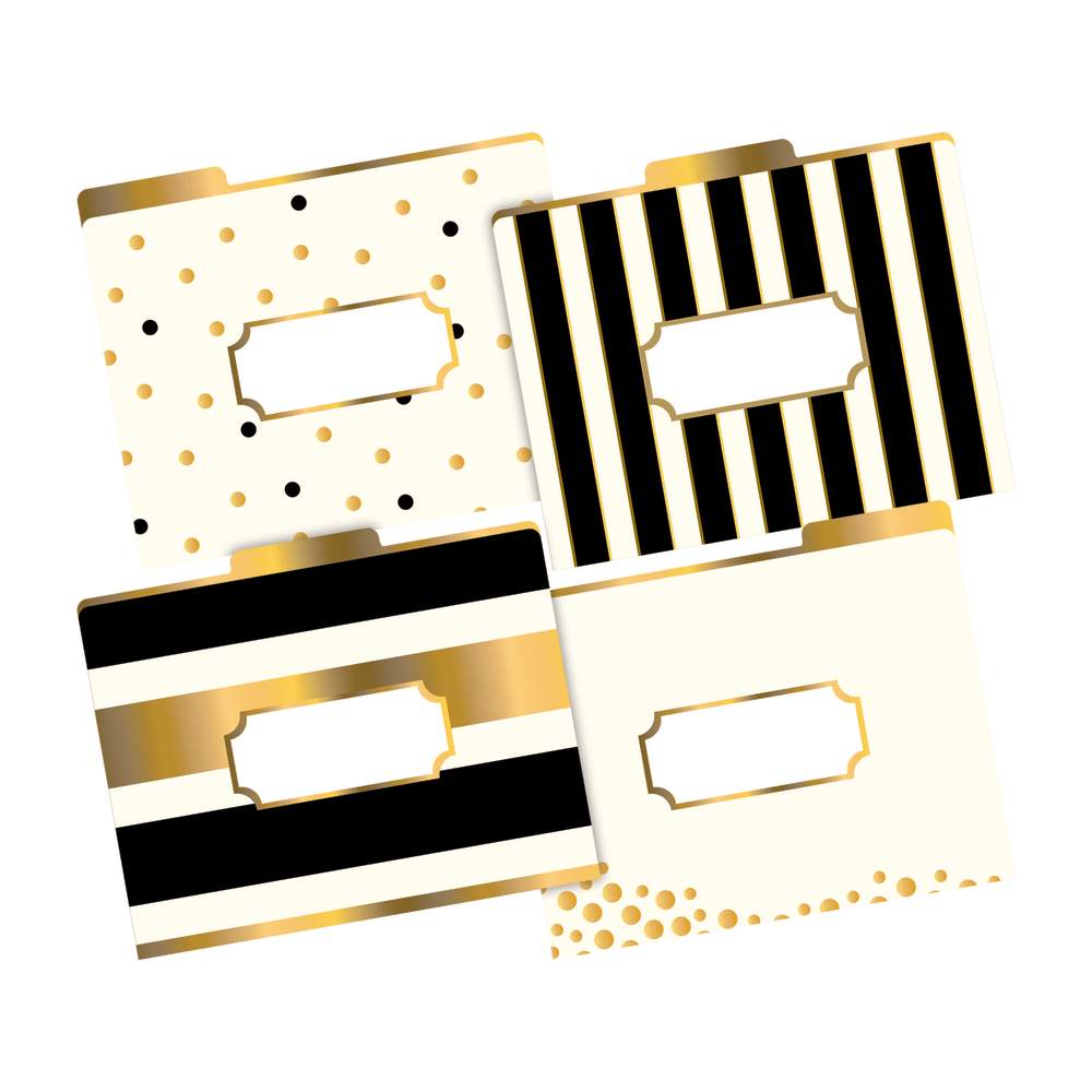 Barker Creek Tab File Folders, 8 1/2in x 11in, Letter Size, Gold, Pack Of 12