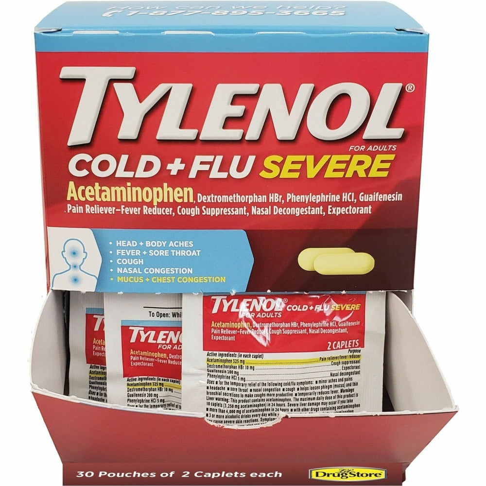 Tylenol Cold & Flu Severe Single-Dose Packets - For Tylenol Cold, Flu, Fever, Body Ache, Pain, Headache, Sore Throat, Nasal Congestion, Cough