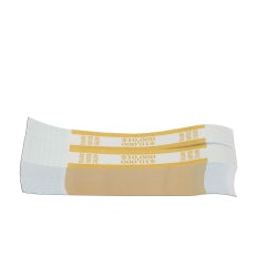 PAP-R Currency Straps, Mustard, $10,000, Pack Of 1,000