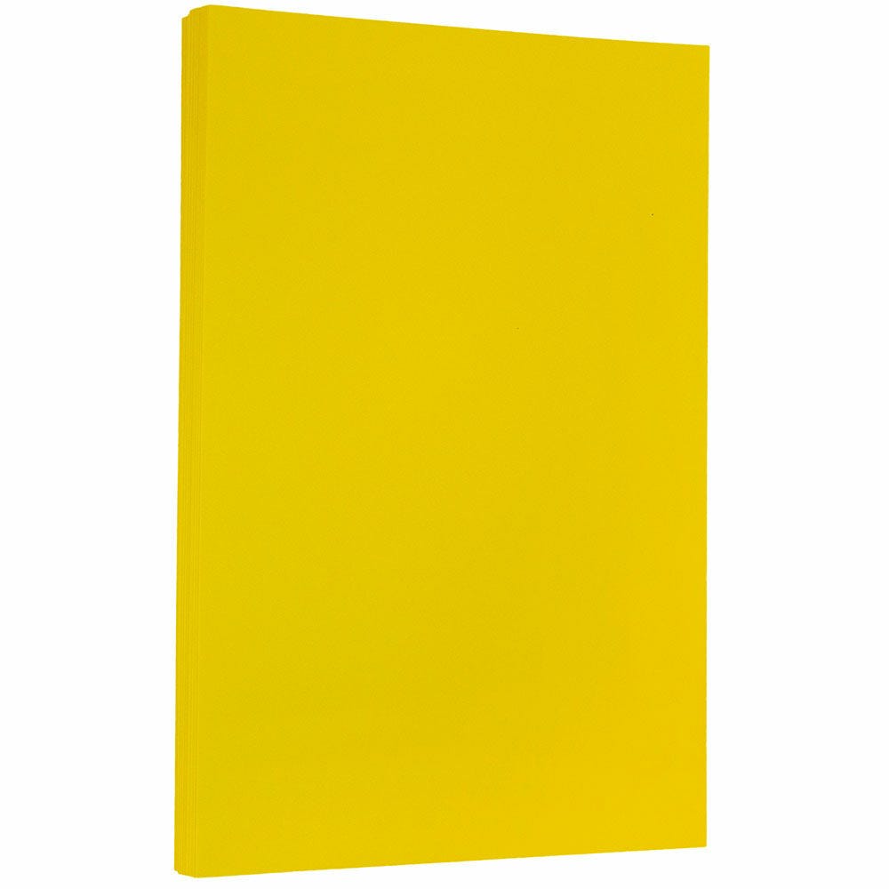 JAM Paper Legal Color Paper, Yellow, Legal (8.5in x 14in), 100 Sheets Per Pack, 24 Lb, 30% Recycled