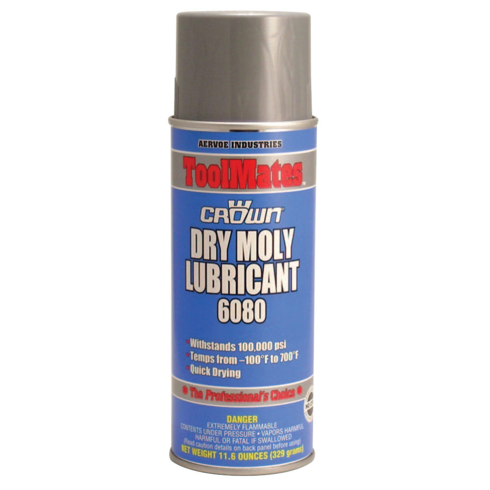 Aervoe Crown Dry Moly Lubricant Aerosol Spray, 11.6 Oz, Pack Of 12 Cans