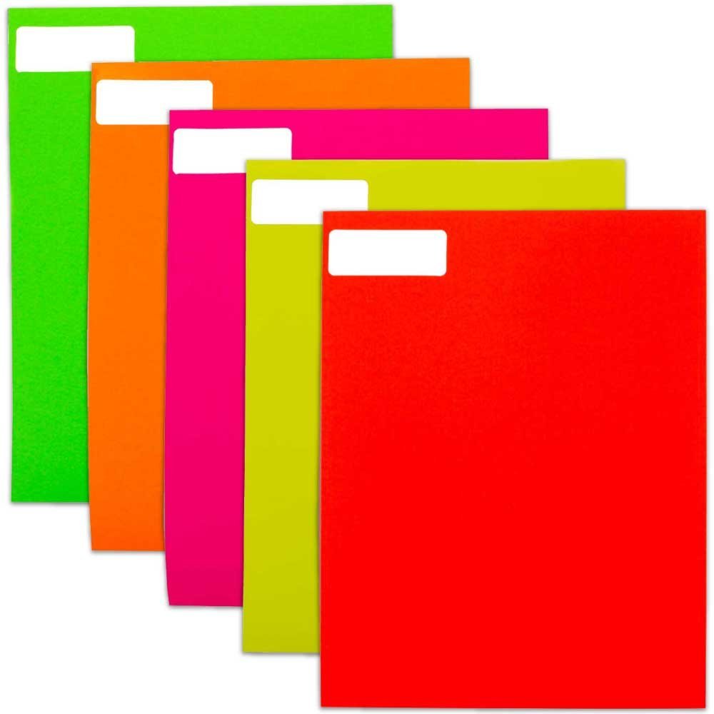 JAM Paper Mailing Address Labels, Rectangle, 1in x 2-5/8in, Assorted Neon Colors, 120 Labels Per Pack, Case Of 5 Packs