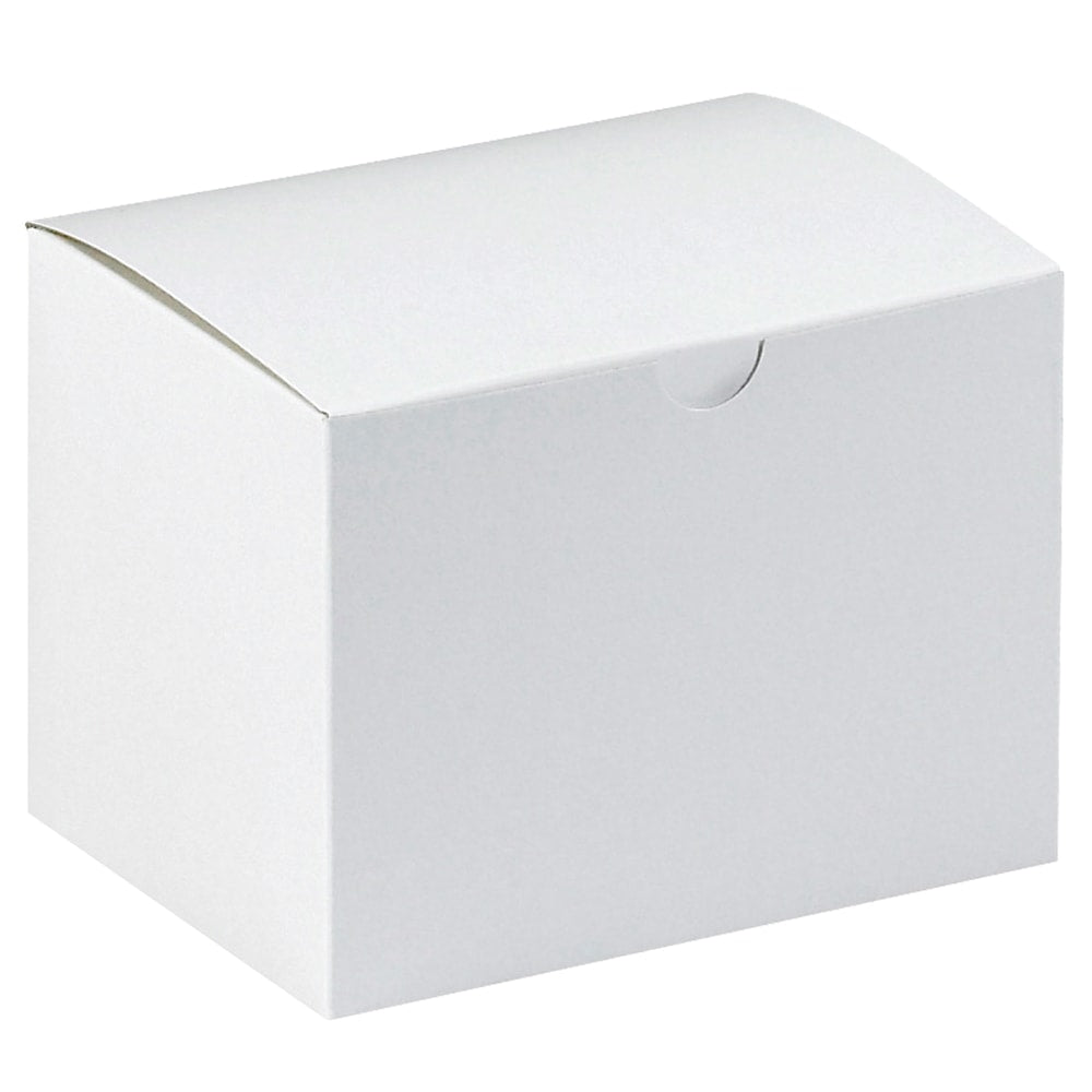 Partners Brand Gift Boxes, 6inL x 4 1/2inW x 4 1/2inH, 100% Recycled, White, Case Of 100