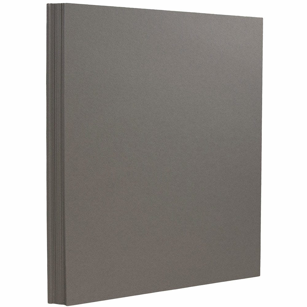 JAM Paper Card Stock, Dark Smoke Gray, Letter (8.5in x 11in), 130 Lb, Pack Of 25