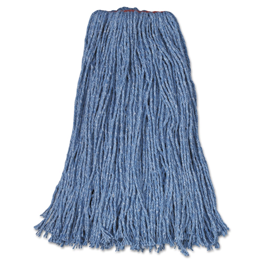 Rubbermaid Commercial Cotton/Synthetic Cut-End Mop Heads, 24 Oz, 1in Band, Carton Of 12 Mop Heads