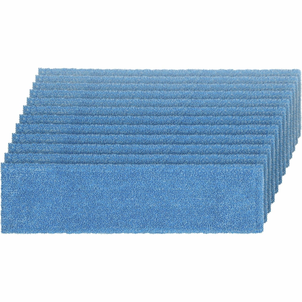 Rubbermaid Commercial Adaptable Flat-Mop Microfiber Pad, 19-1/2in x 5-1/2in, Blue, 12 Pads per Carton