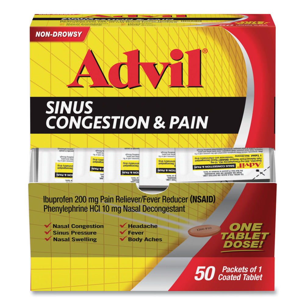 Advil Sinus Congestion and Pain Relief, 50/Box