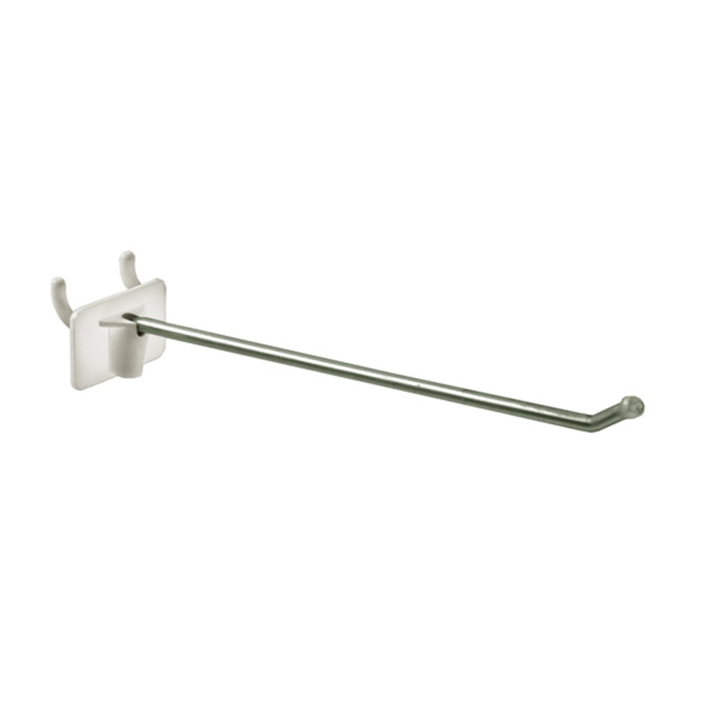 Azar Displays Metal Straight-Entry Hooks For Pegboard And Slatwall Systems, 6in, Pack Of 50 Hooks