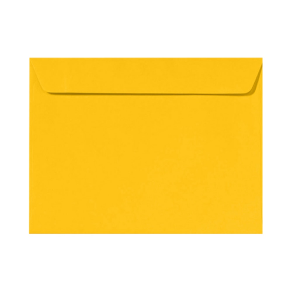 LUX Booklet 9in x 12in Envelopes, Gummed Seal, Sunflower Yellow, Pack Of 250