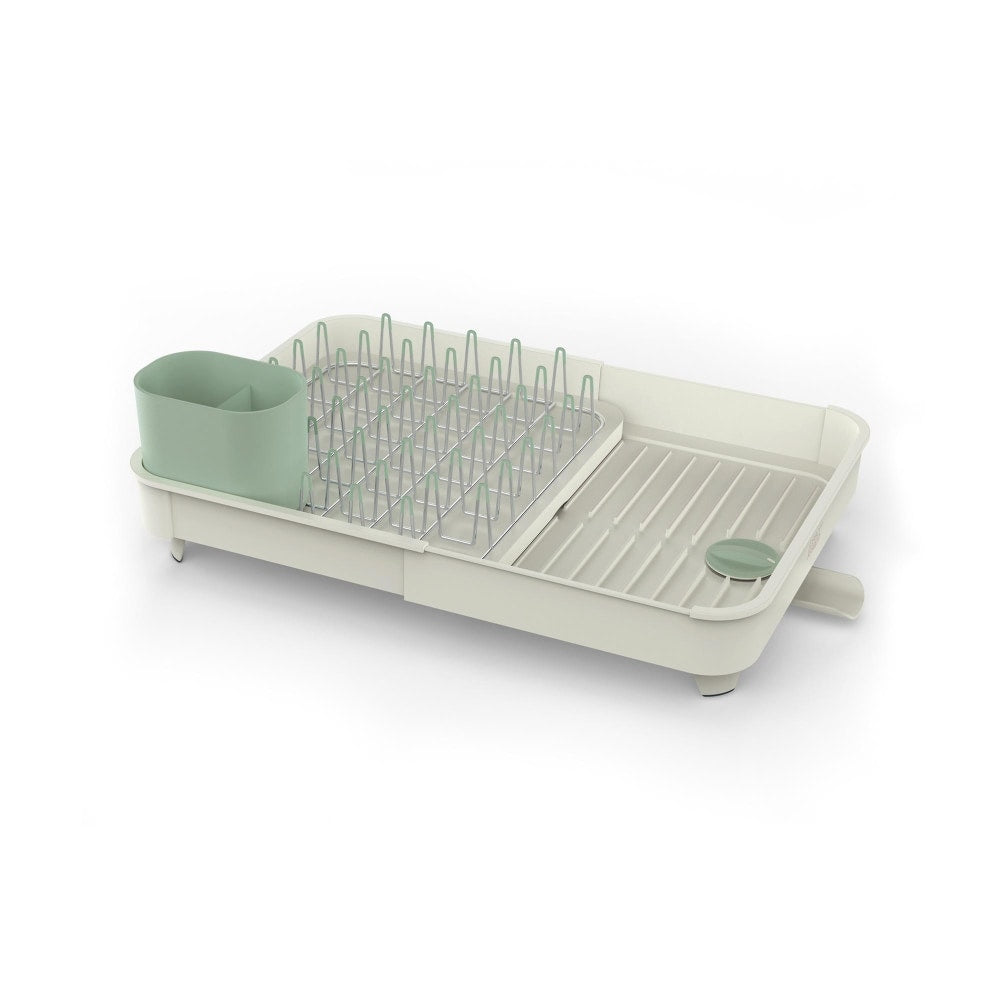 Joseph Joseph Expandable Dish Drainer, 6-1/4inH x 20-3/4inW x 14inD, Stone