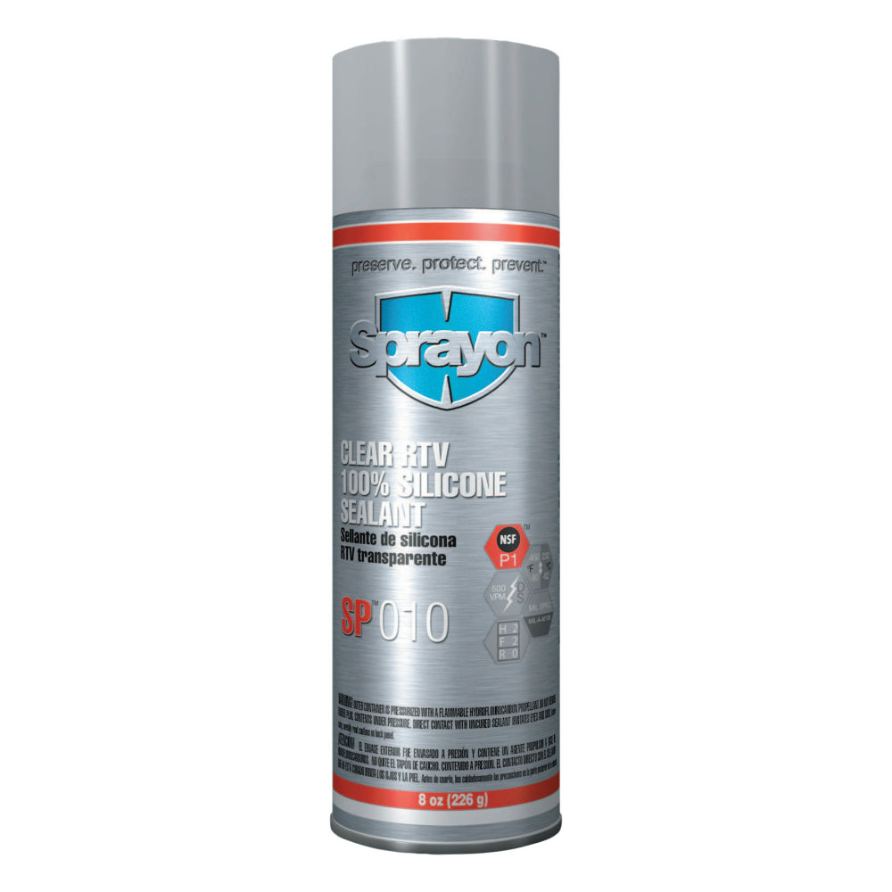 Sprayon RTV Silicone Sealant Aerosol Spray, 8 Oz, Case Of 12 Cans