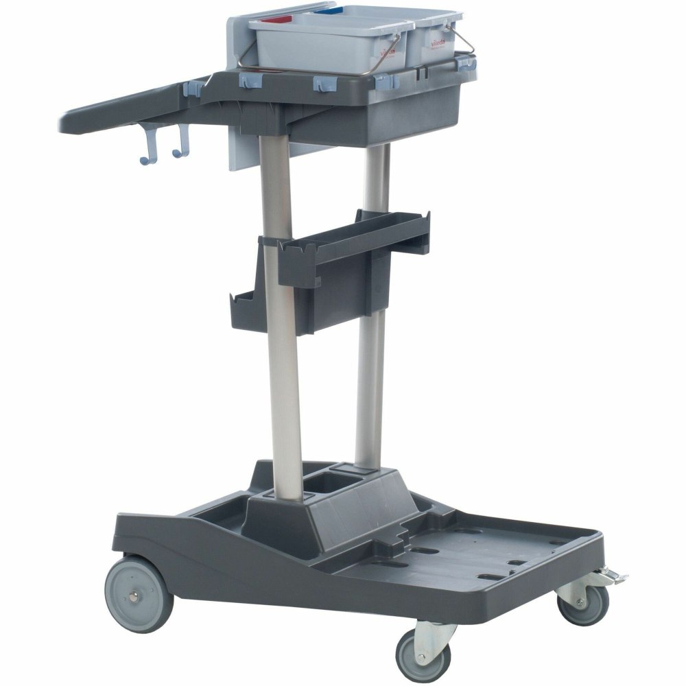 Vileda Professional VoleoPro Cart - 4 Casters - Plastic, Aluminum, Anodized Aluminum, Steel - 4.80inx 7.99in Depth x 17.83in - Gray - 1 Each - 143724