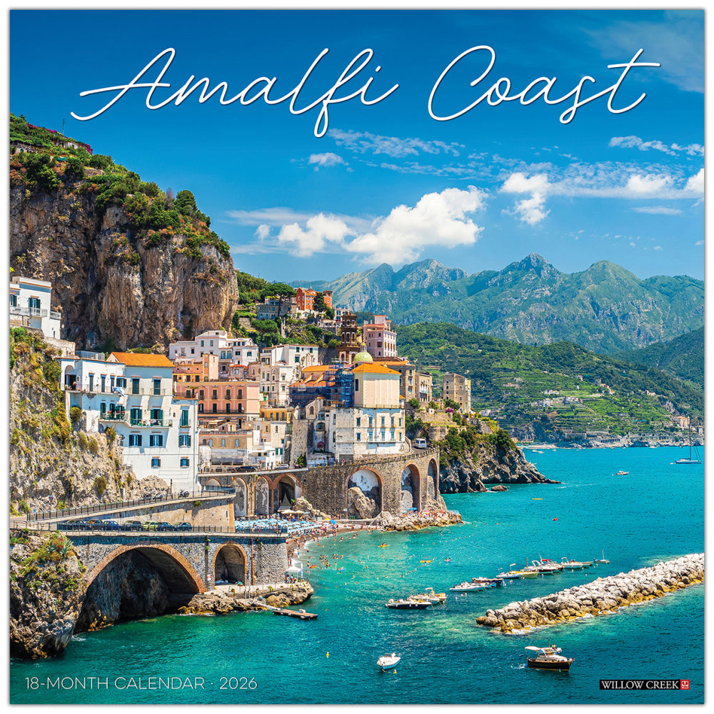 2026 Willow Creek Press Scenic Monthly Wall Calendar, 12in x 12in, Amalfi Coast, January To December, 55656