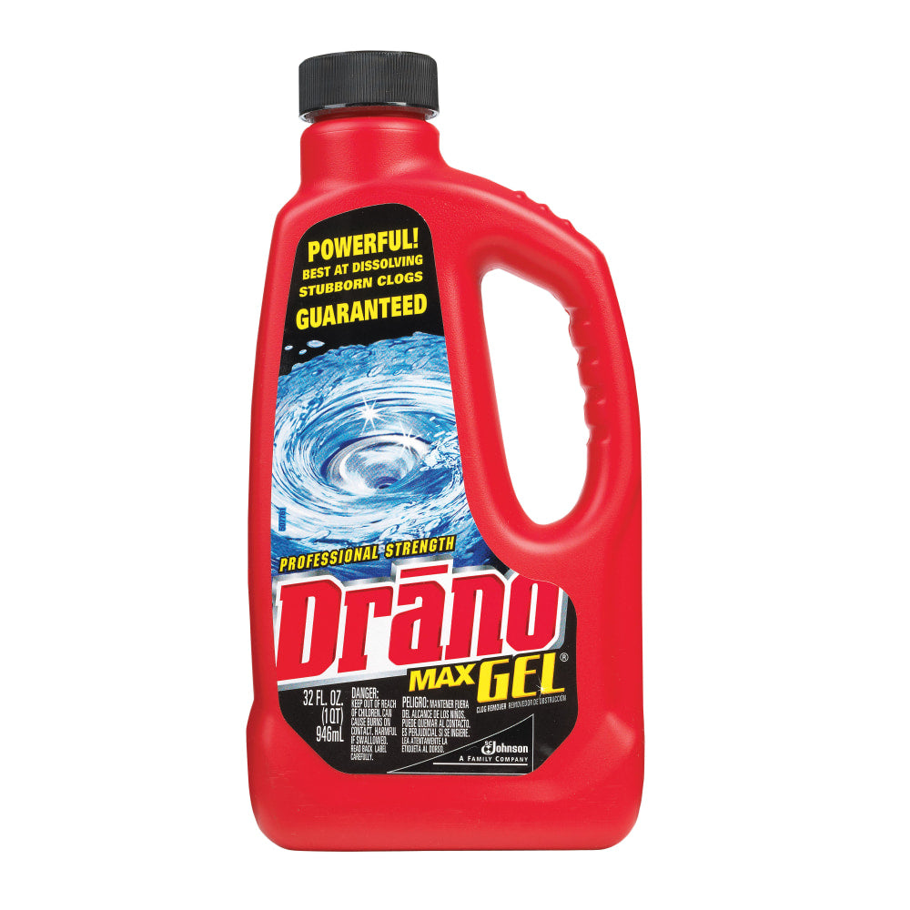 Drano Max Gel Clog Remover, 32 Oz, Carton Of 12 Bottles