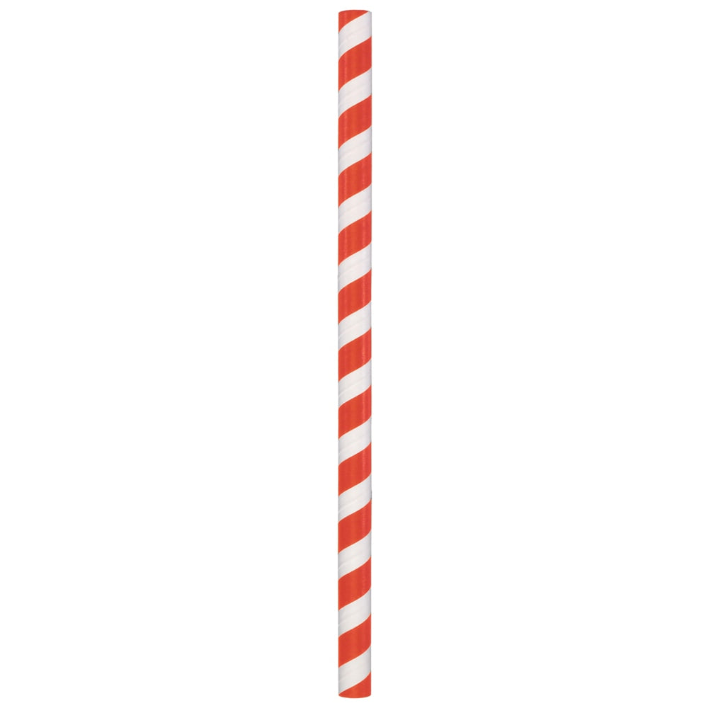Hoffmaster Paper Straws, 8-1/2in, Red/White, Pack Of 1,500 Straws