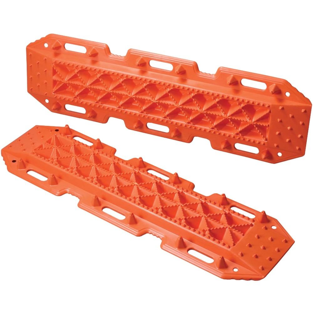 Maxsa Innovations Escaper Buddy Tire Traction Tracks, 49inL x 14-1/2inW x 5inD, Orange, Pack Of 2 Tracks