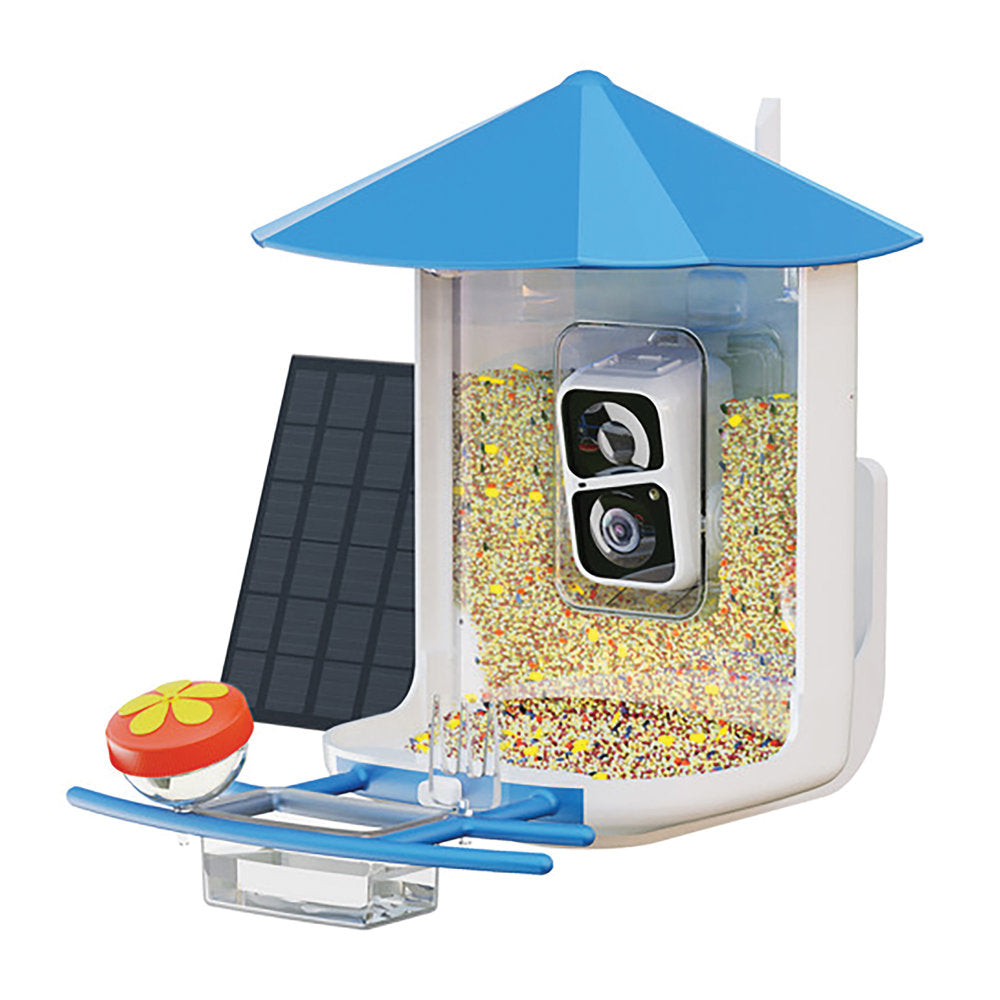 PerchMe Smart Bird Feeder With Camera, Azure/White