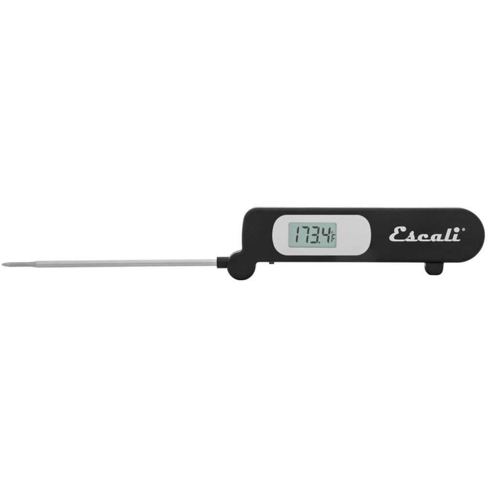 Escali Folding Digital Thermometer - 49 deg.F (-45 deg.C) to 392 deg.F (200 deg.C) - Alarm, Oven Safe, Easy to Read, Compact, Flexible Probe, Foldable, Portable -