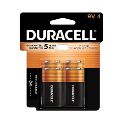 Duracell Coppertop 9V Alkaline Batteries, Pack of 4, MN16RT4Z