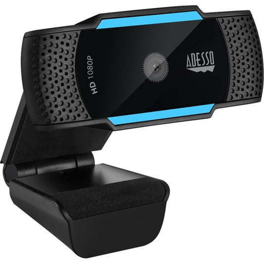 Adesso CyberTrack H5 1080P Webcam - 2.1 Megapixel - 30 fps - USB 2.0 - Auto Focus - Built-In MIC - Tripod Mount - CYBERTRACKH5
