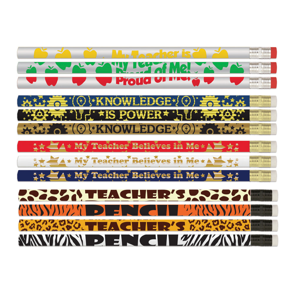 Musgrave Pencil Co. Inc. Motivational Pencils, No. 2 Lead, Teacher Rewards Assortment, Pack Of 144 Pencils