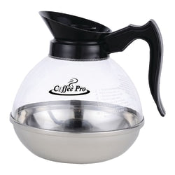 Coffee Pro 12-Cup Unbreakable Coffee Decanter, Black/Clear/Silver
