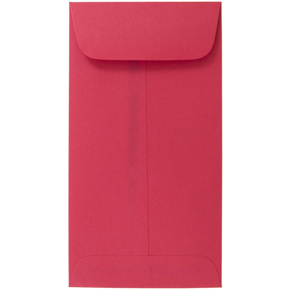 JAM Paper Coin Envelopes, #7, Gummed Seal, Red, Pack Of 25