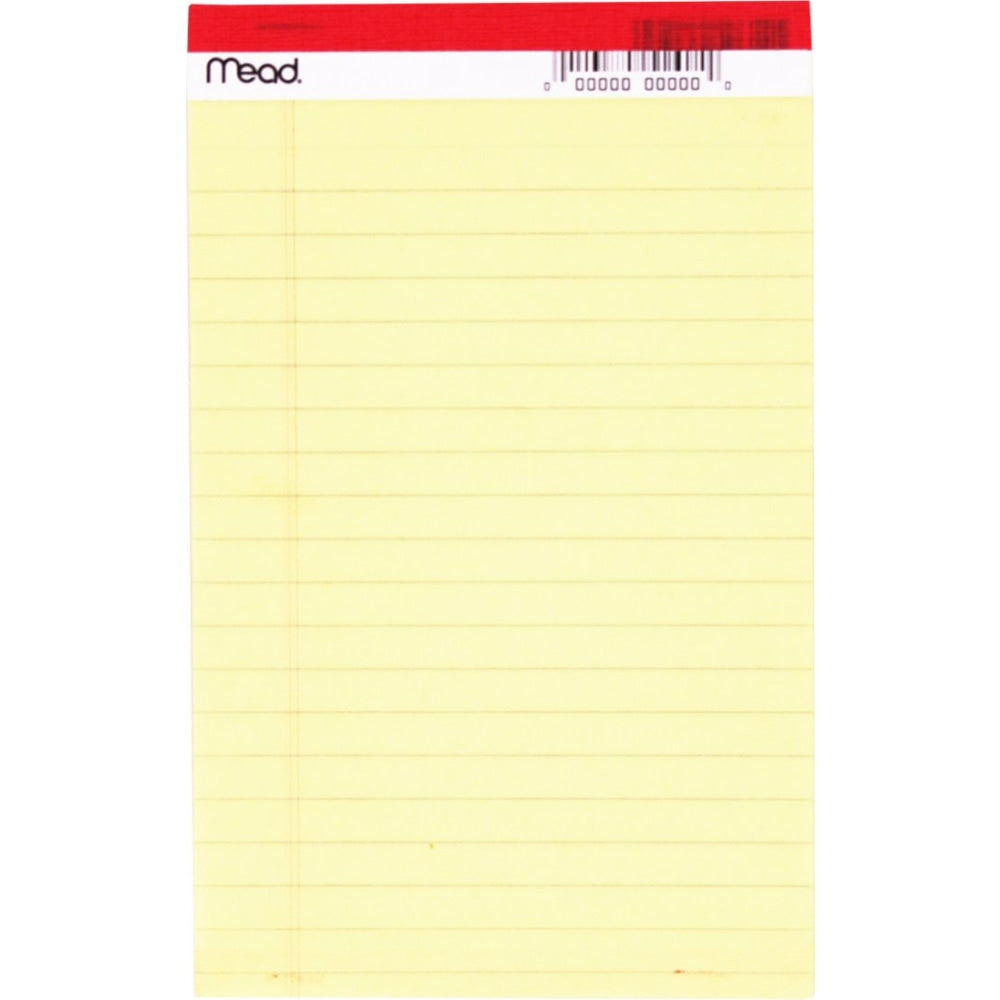 Mead Legal Pad, Junior Size, 5in x 8in, 50 Sheets, Canary