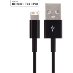 4XEM 10FT 3M Black Lightning cable for Apple iPhone/iPad/iPod - MFi Certified - 10FT Black MFi  Lightning Male Proprietary - 4XLIGHTNINGBK10