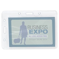 Office Depot Brand Plastic Convertible Badge Holders, 3 1/2in x 2 1/2in, Clear, Pack Of 6