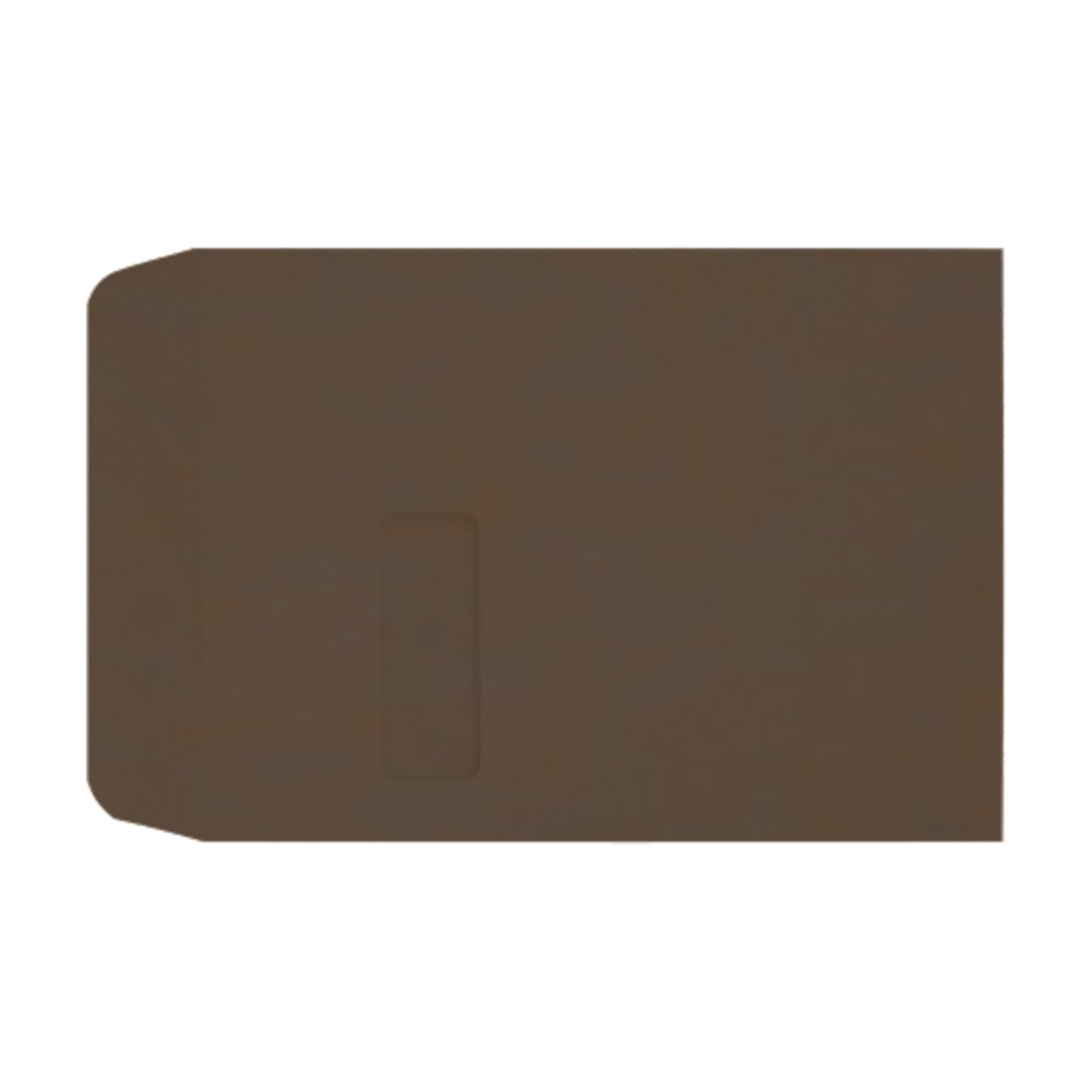 LUX #9 1/2 Open-End Window Envelopes, Top Left Window, Gummed Seal, Chocolate, Pack Of 1,000