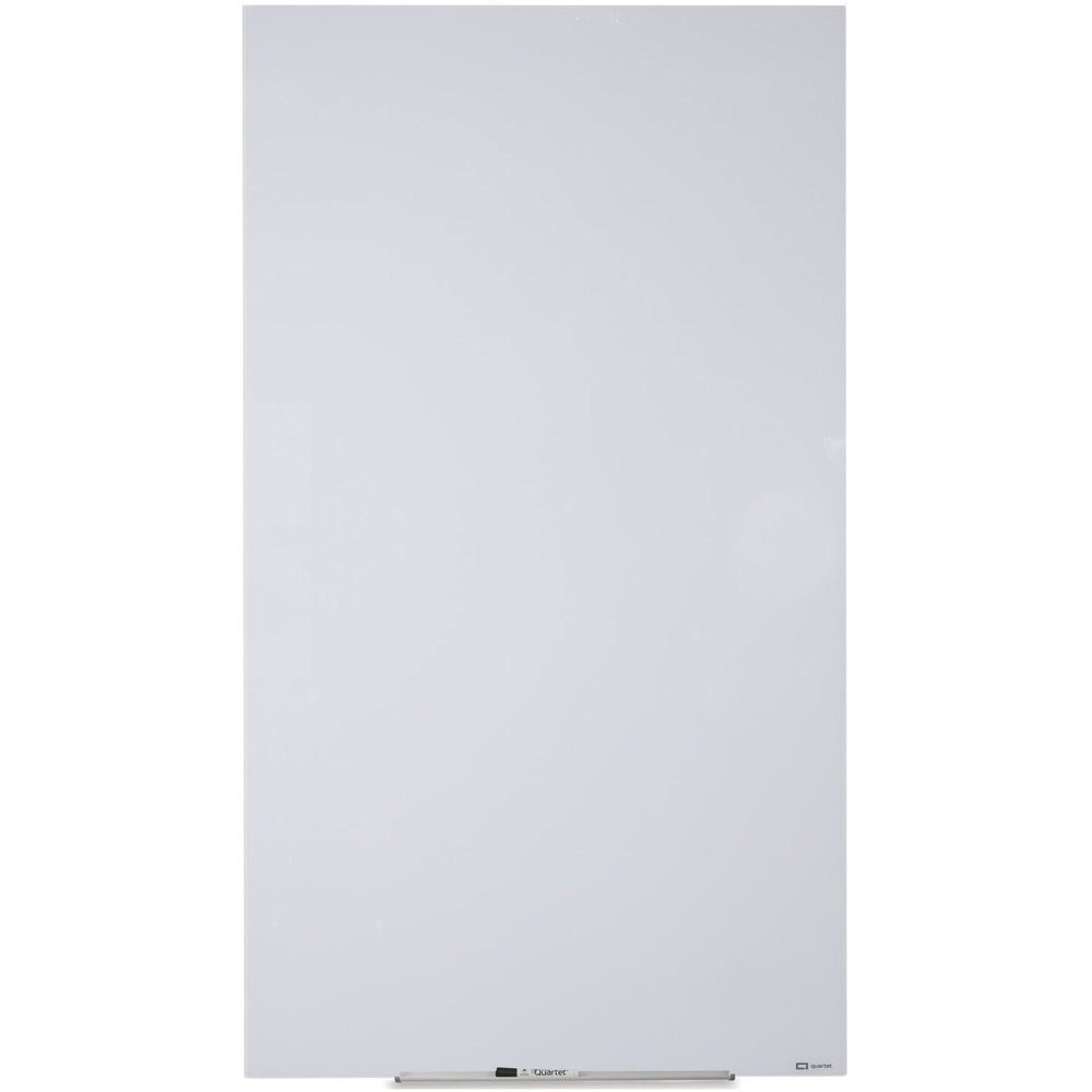Quartet InvisaMount Vertical Glass Dry-Erase Board - 28x50 - 50in (4.2 ft)x 28in (2.3 ft) - White Glass Surface - Rectangle - Vertical - Magnetic