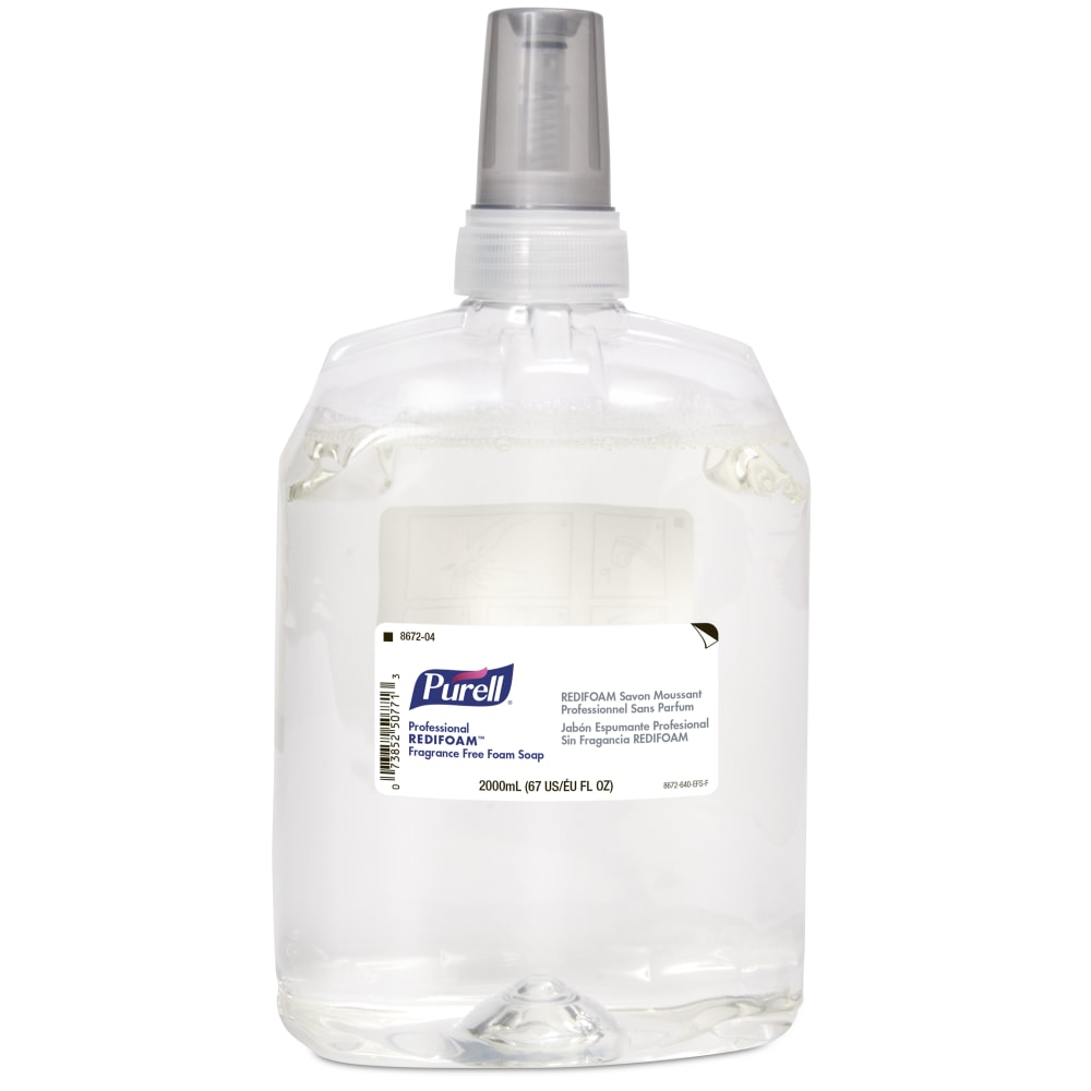 Purell Redifoam Refills, 67.6 oz (2000 mL), Unscented, Pack Of 4 Refills