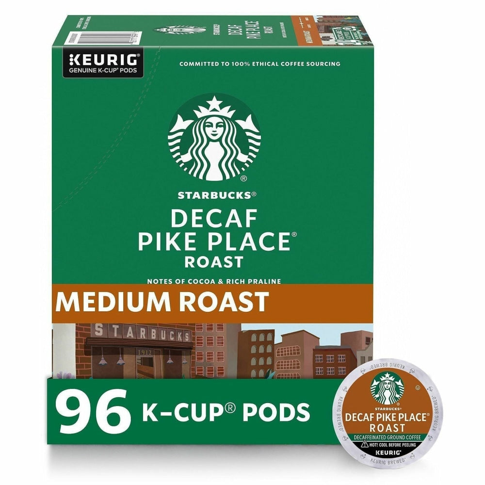 Starbucks K-Cup Decaf Pike Place Roast Coffee, 24/Pack, 4/Box, 12434952CT
