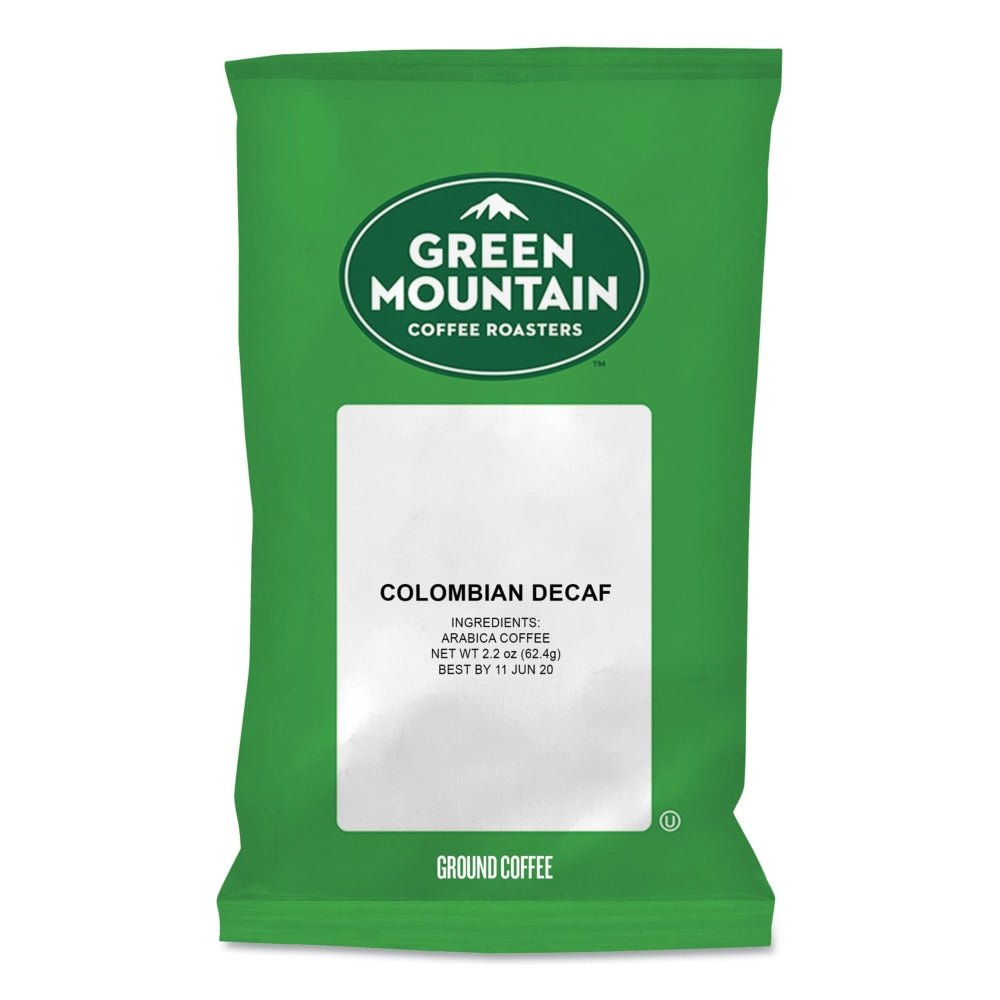 Green Mountain Coffee Colombian Decaf Coffee Fraction Packs, 2.2 Oz, Case Of 50 Packs