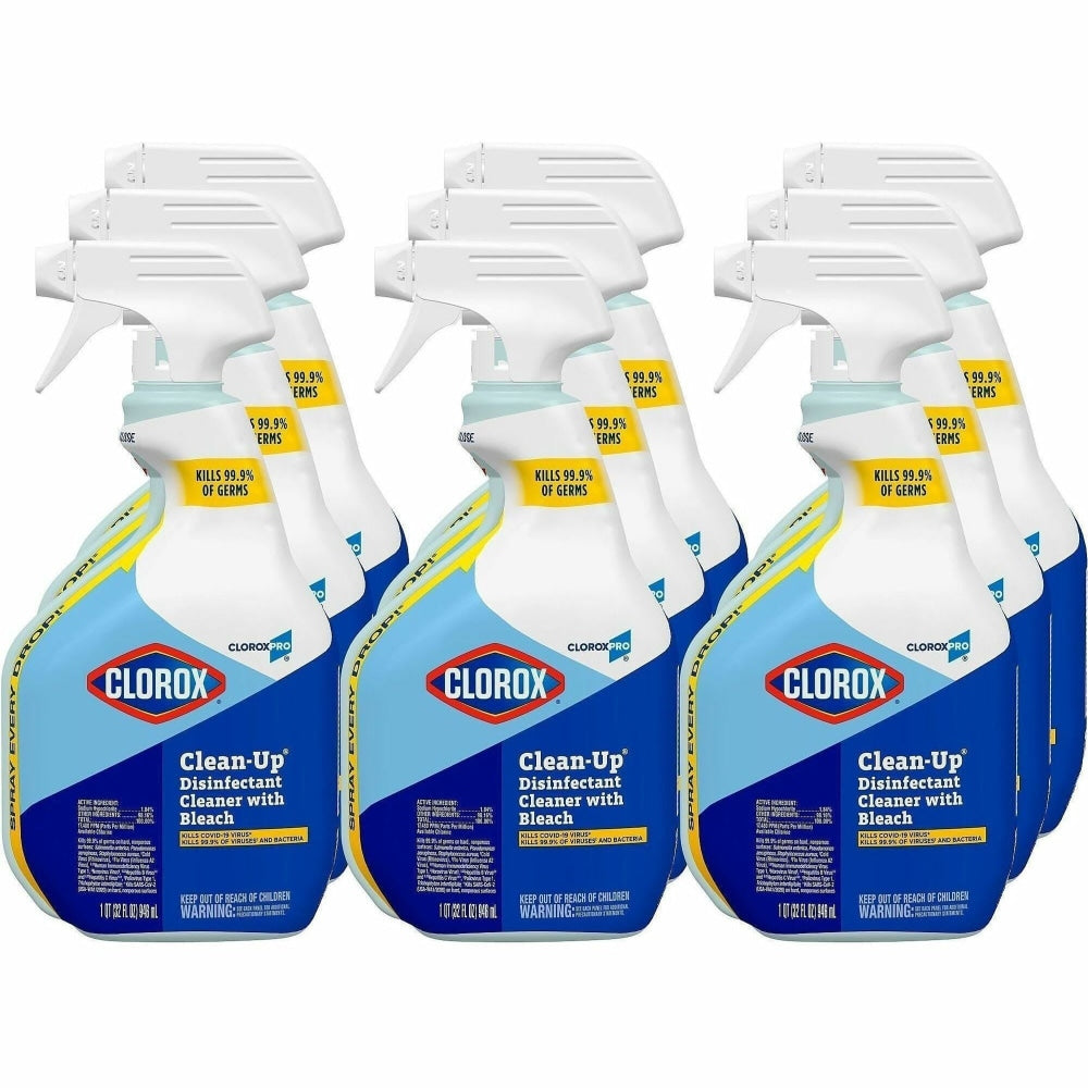 CloroxPro Clean-Up Disinfectant Cleaner Spray with Bleach - Ready-To-Use - 32 fl oz (1 quart) - Antibacterial, Disinfectant - Clear - 2 / Pallet
