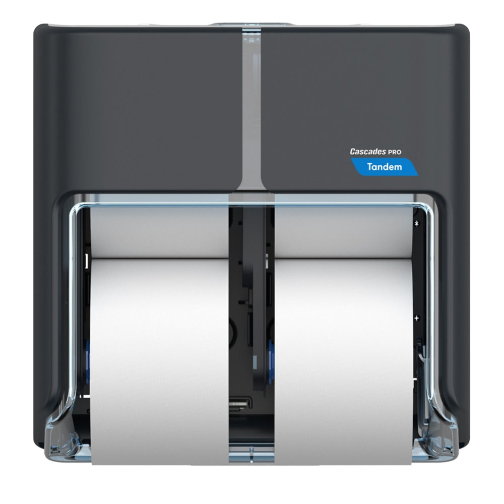 Cascades PRO Tandem 4-Roll High-Capacity Bathroom Tissue Dispenser, Gray