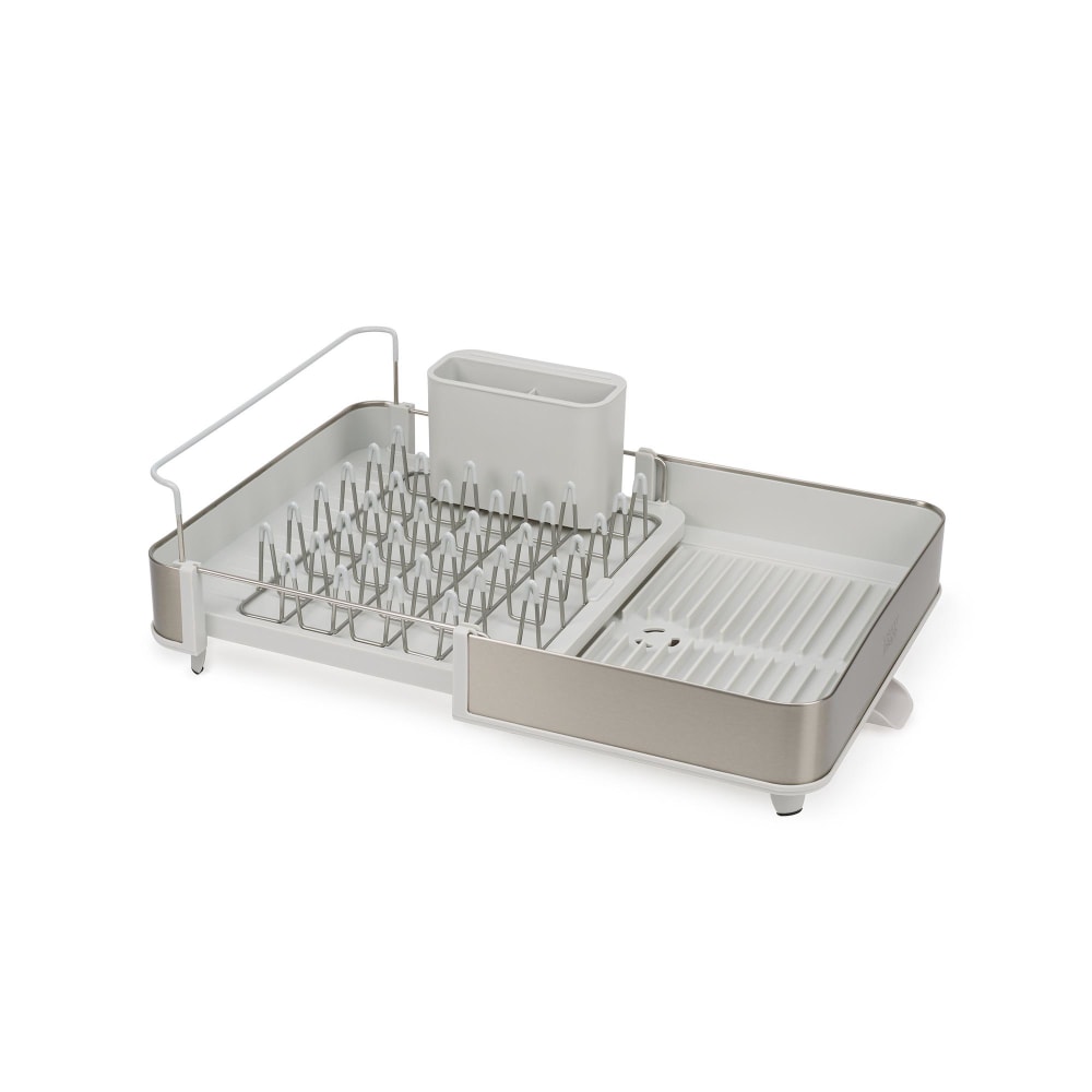 Joseph Joseph Extended Steel Dish Rack, 6-1/2inH x 20-3/4inW x 14-1/2inD, Stone