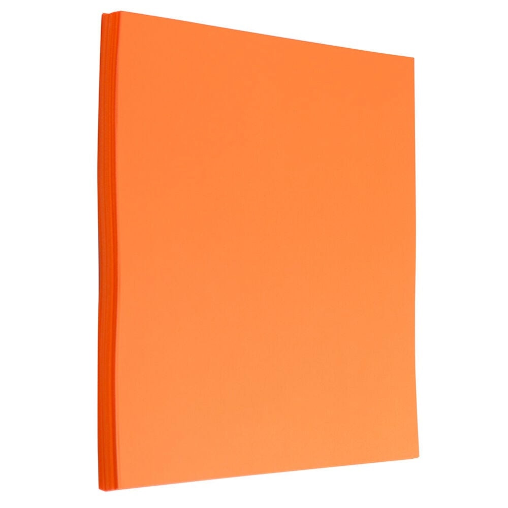 JAM Paper Color Paper, Ultra Orange, Letter (8.5in x 11in), 50 Sheets Per Pack, 24 Lb