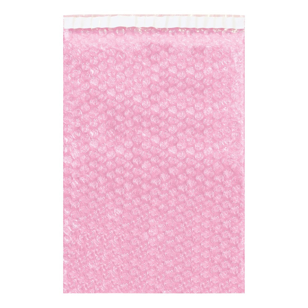 Partners Brand Anti-Static Bubble Pouches, 23-1/2inH x 12inW, Pink, Case Of 150 Pouches