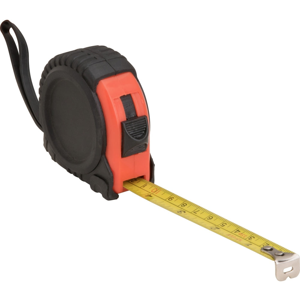 Genuine Joe Tape Measure - 12 ft Length - Imperial Measuring System - Red, Black - 1 Each