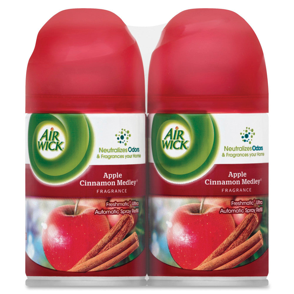 Air Wick Freshmatic Air Freshener Spray Refill - Spray - 5.90 oz - Apple Cinnamon Medley - 60 Day - Odor Neutralizer, Long Lasting - 2/Pack - 3/Carton