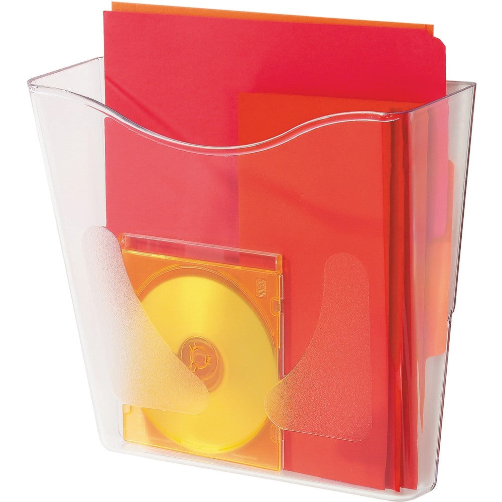 deflecto Euro-Style DocuPocketPortrait Wall File, A4/Legal/Letter/Magazine/Portfolio Size, 10.25in x 4in x 10in, Clear