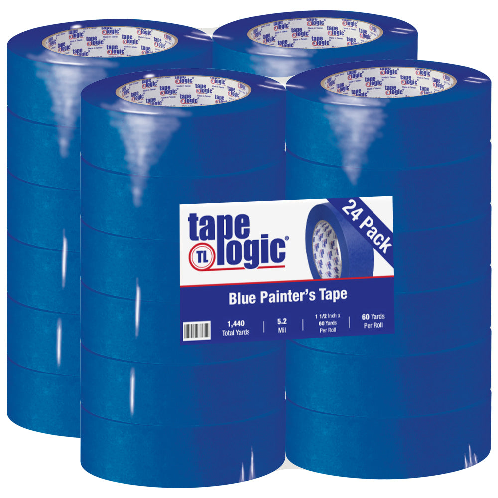 Tape Logic 3000 Painters Tape, 3in Core, 1.5in x 180ft, Blue, Case Of 24