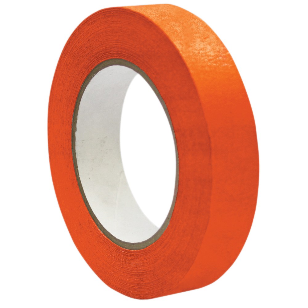 DSS Distributing Premium-Grade Masking Tape, 3in Core, 1in x 55 Yd., Orange, Pack Of 6