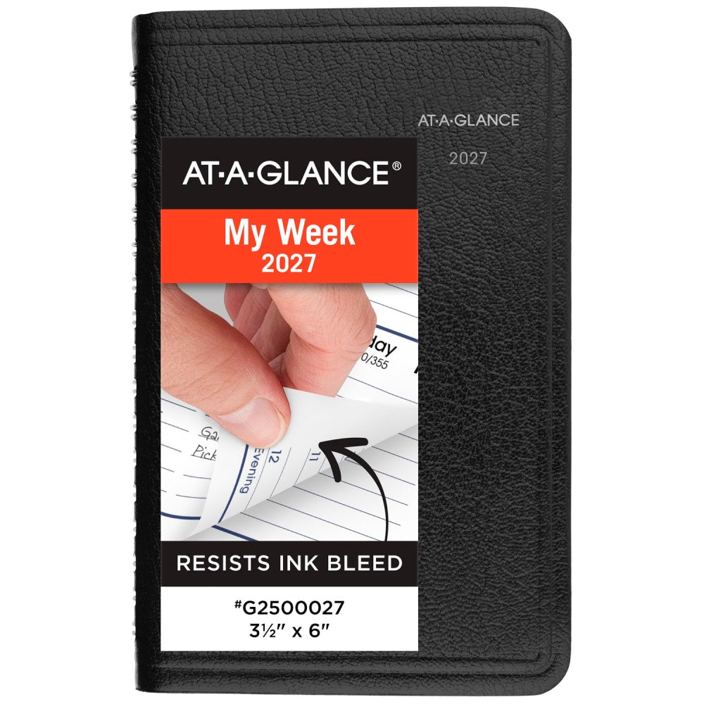 AT-A-GLANCE DayMinder 2027 Weekly Appointment Book Planner, Black, Pocket, 3 1/2in x 6in