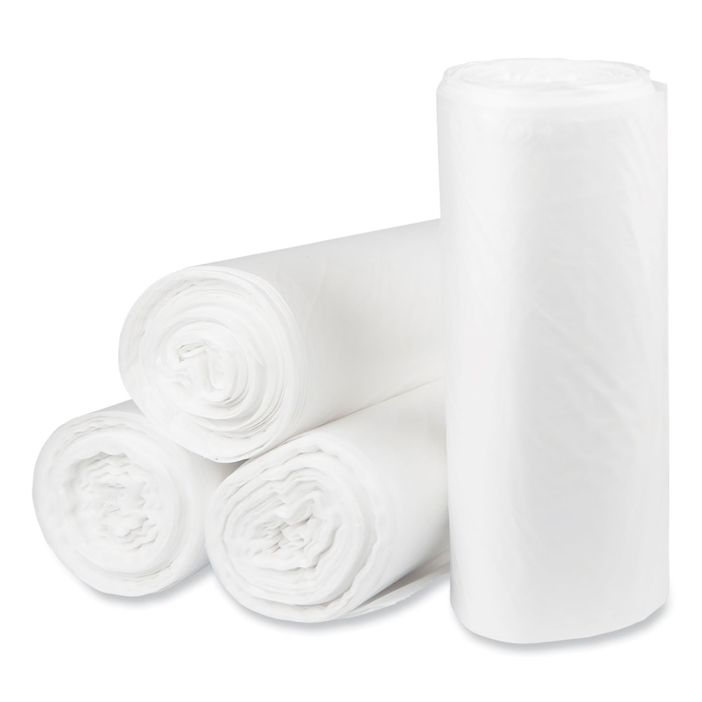 Pitt Plastics Eco Strong Plus Can Liners, 40 gal, 14 mic, 40in x 46in, Natural, Perforated Roll, 250/Carton