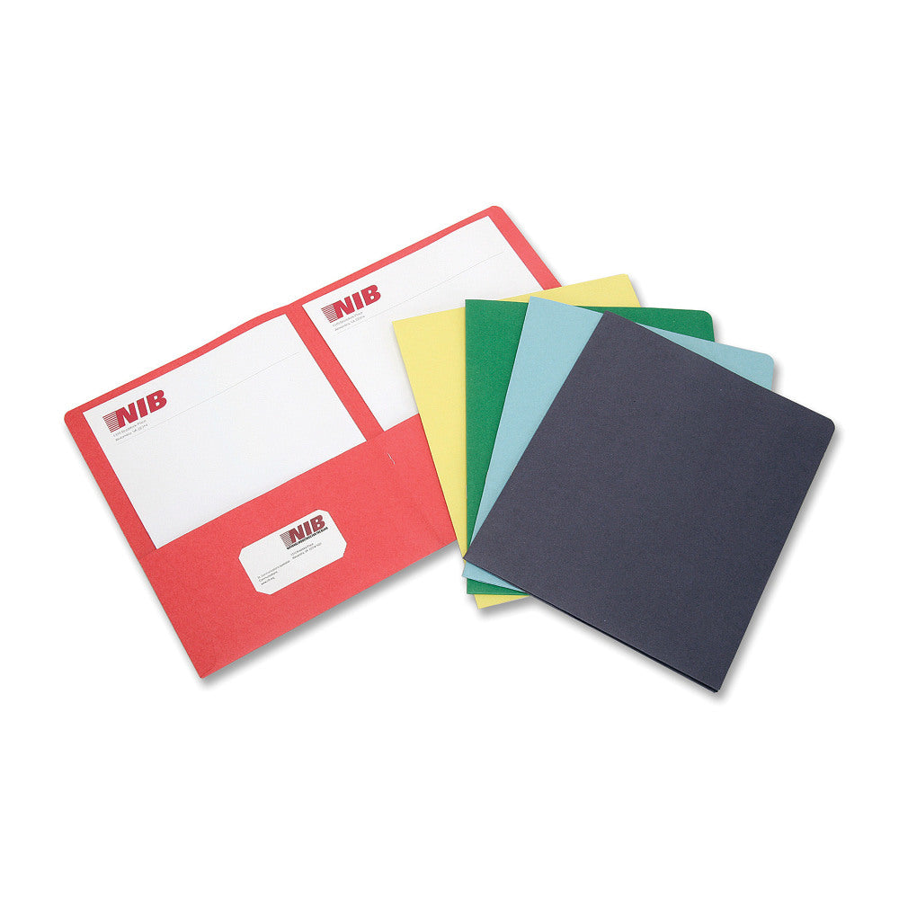 SKILCRAFT Double-Pocket Portfolios, 30% Recycled, Assorted Colors, Box Of 15 (AbilityOne 7510-01-316-2302)