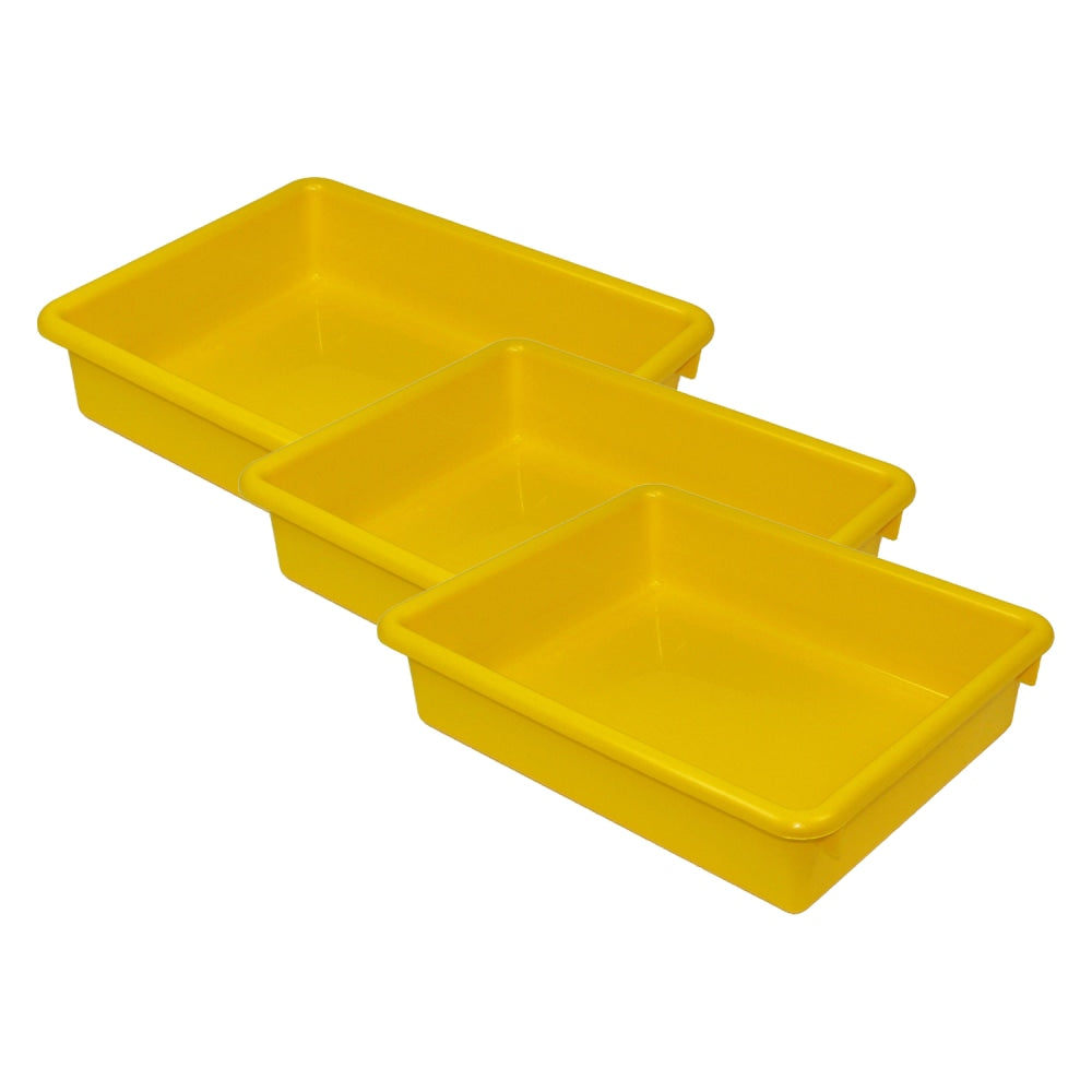 Romanoff Products Stowaway Letter Trays, 3inH x 10-1/2inW x 13inD, Yellow, Pack Of 3 Trays