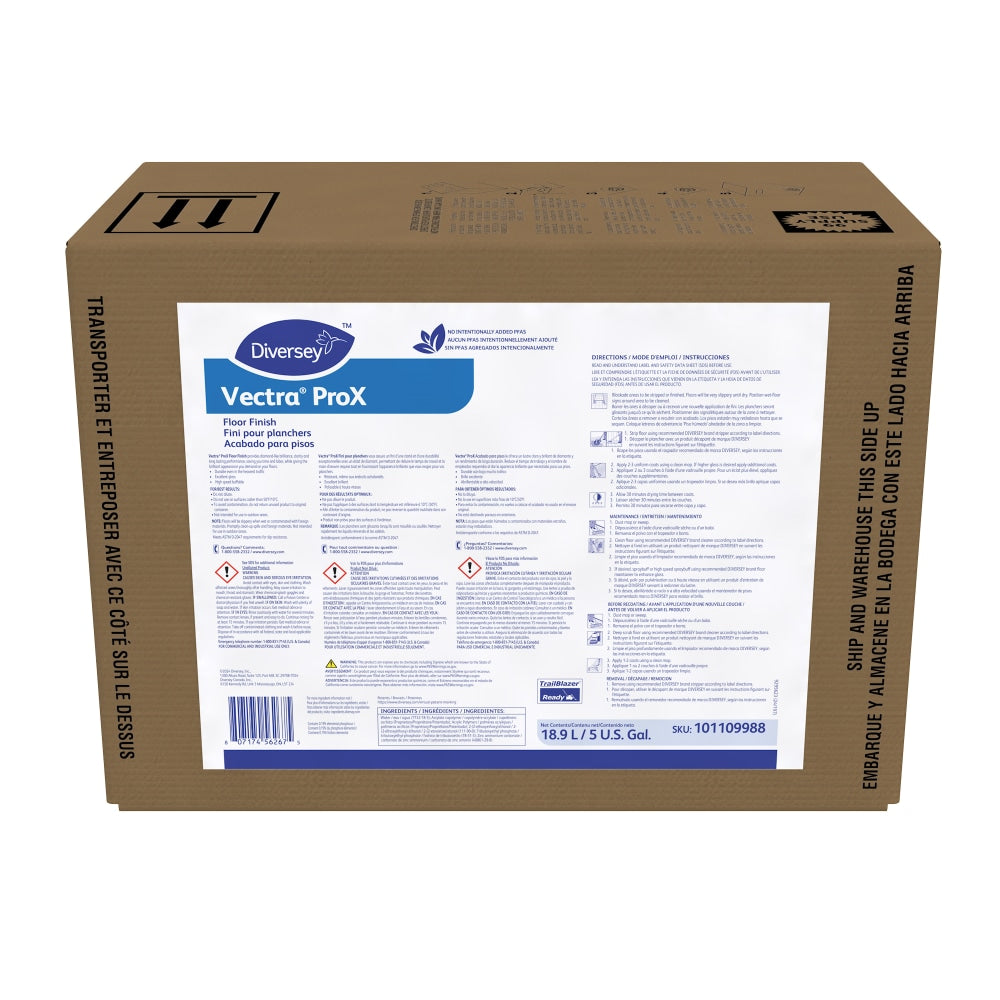 Diversey Vectra ProX Floor Finish, 18.9L (639 Oz), Opaque Off White